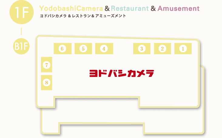  B1F-1F YodobashiCamera&Restaurant&Amusement　ヨドバシカメラ　ヨドバシカメラ＆レストラン＆アミューズメント